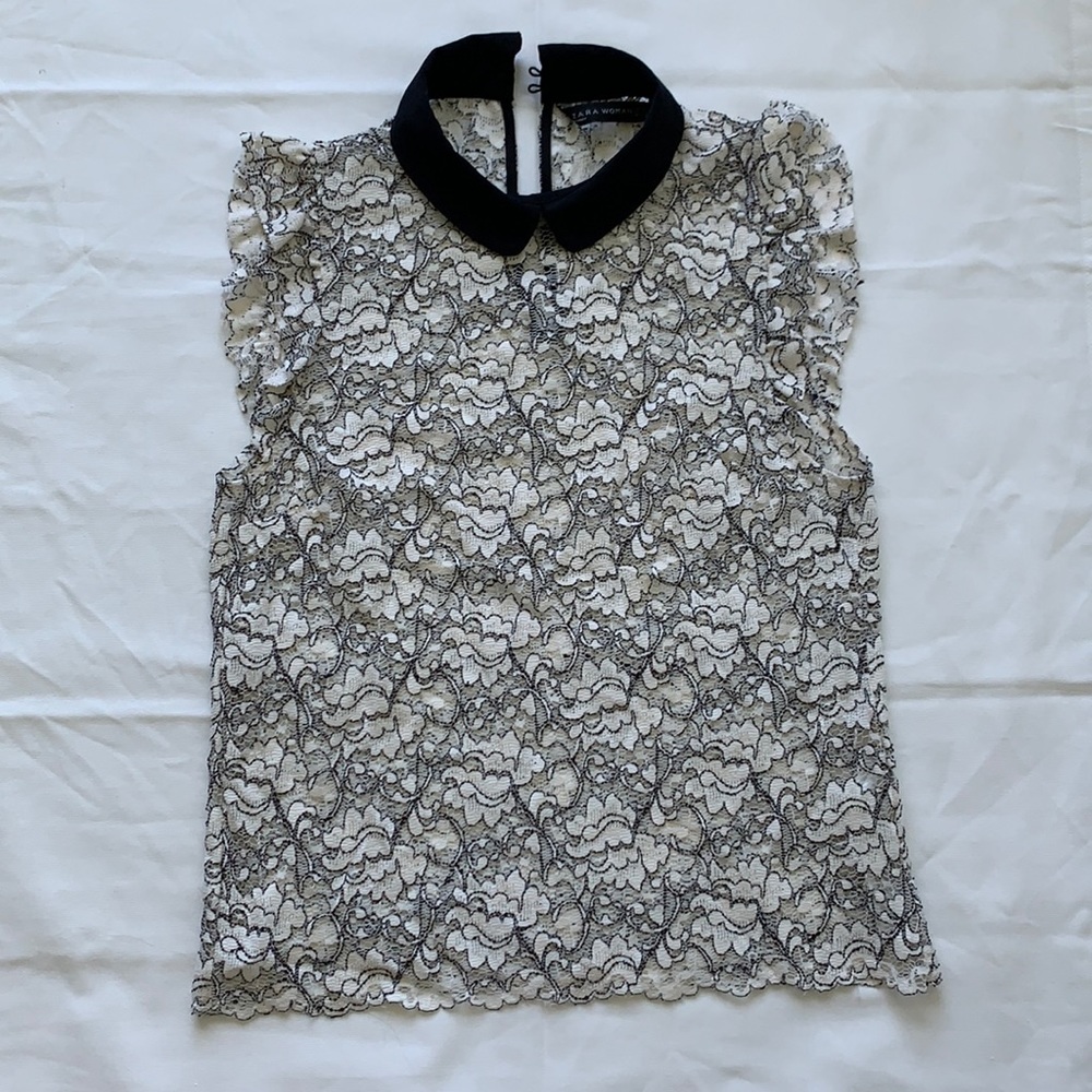Zara Women’s black and white blouse